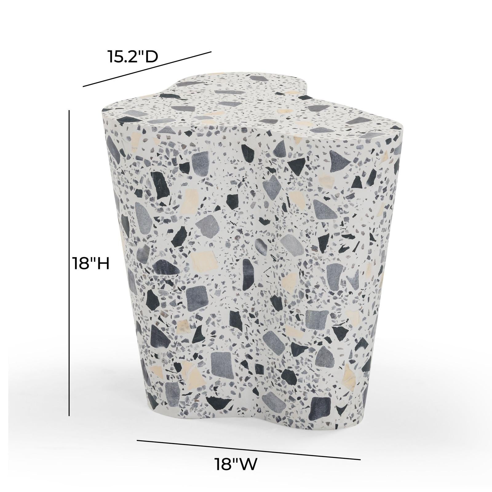 TOV Furniture Slab Faux Terrazzo Indoor/Outdoor Side Table