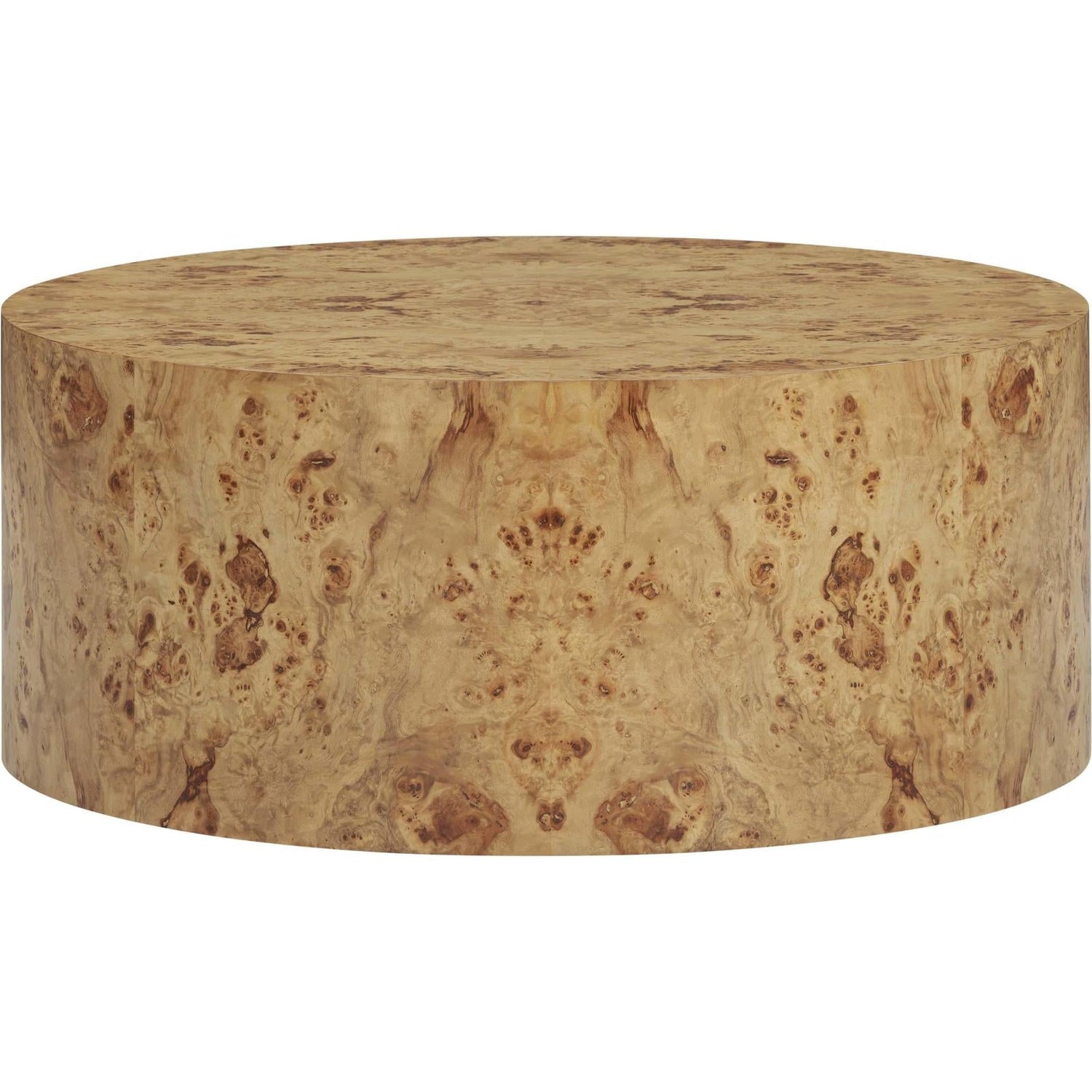 TOV Furniture Fig Natural Burl Drum Round Coffee Table