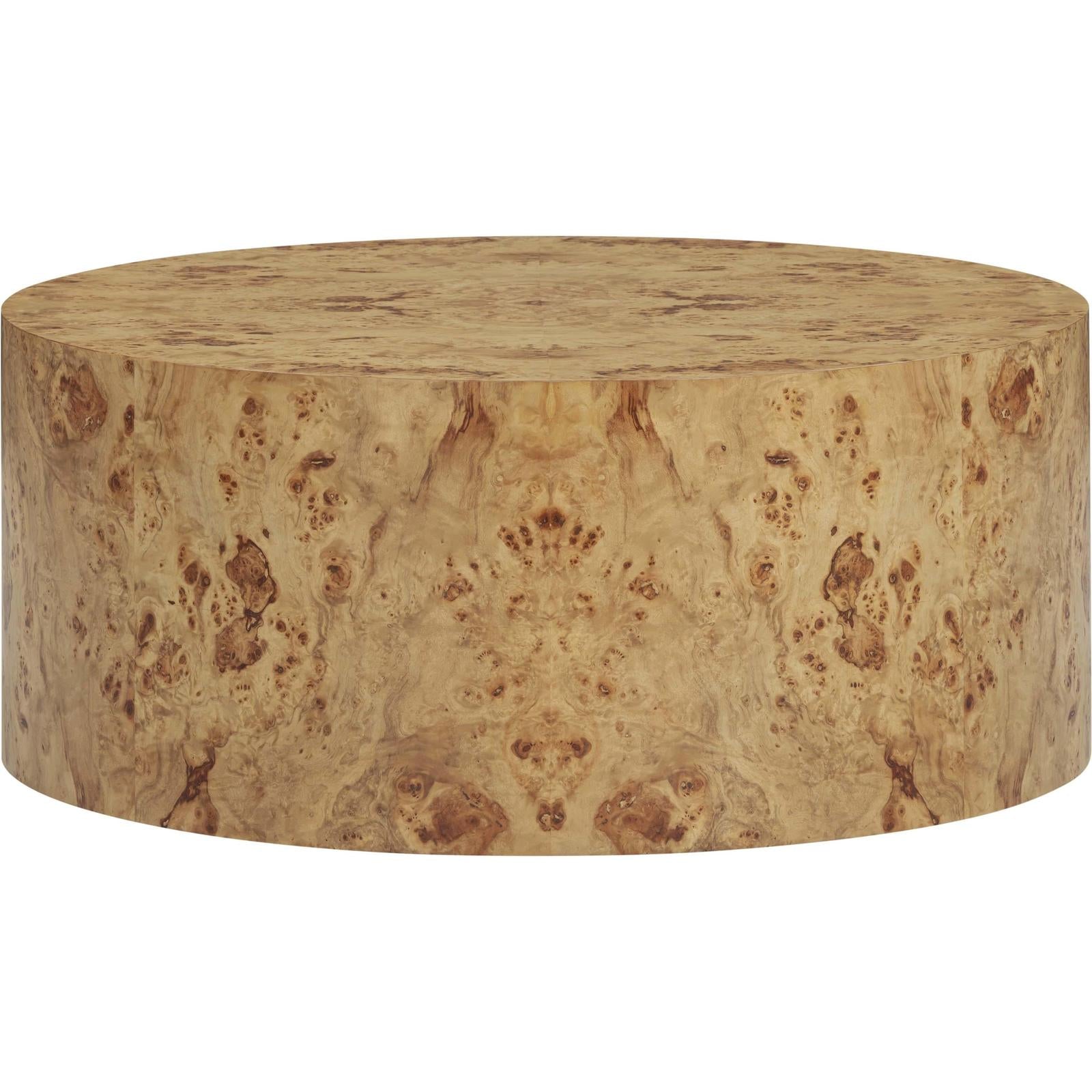 TOV Furniture Fig Natural Burl Drum Round Coffee Table