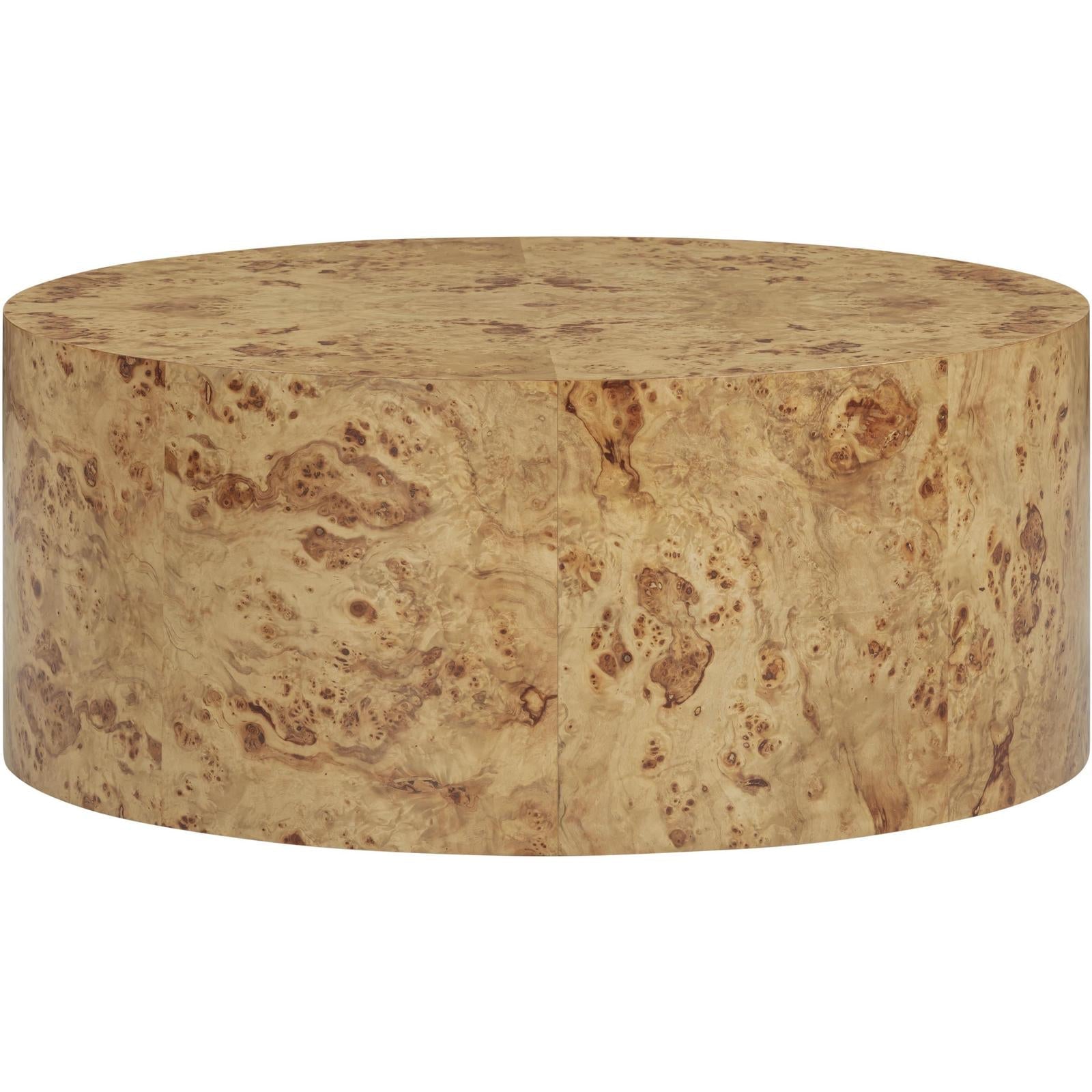 TOV Furniture Fig Natural Burl Drum Round Coffee Table