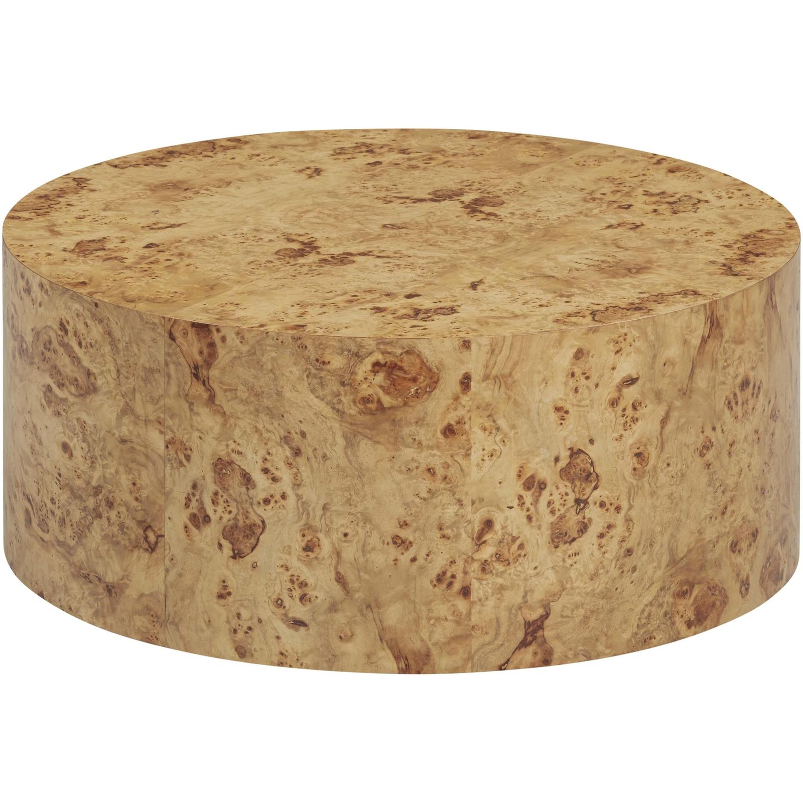 TOV Furniture Fig Natural Burl Drum Round Coffee Table