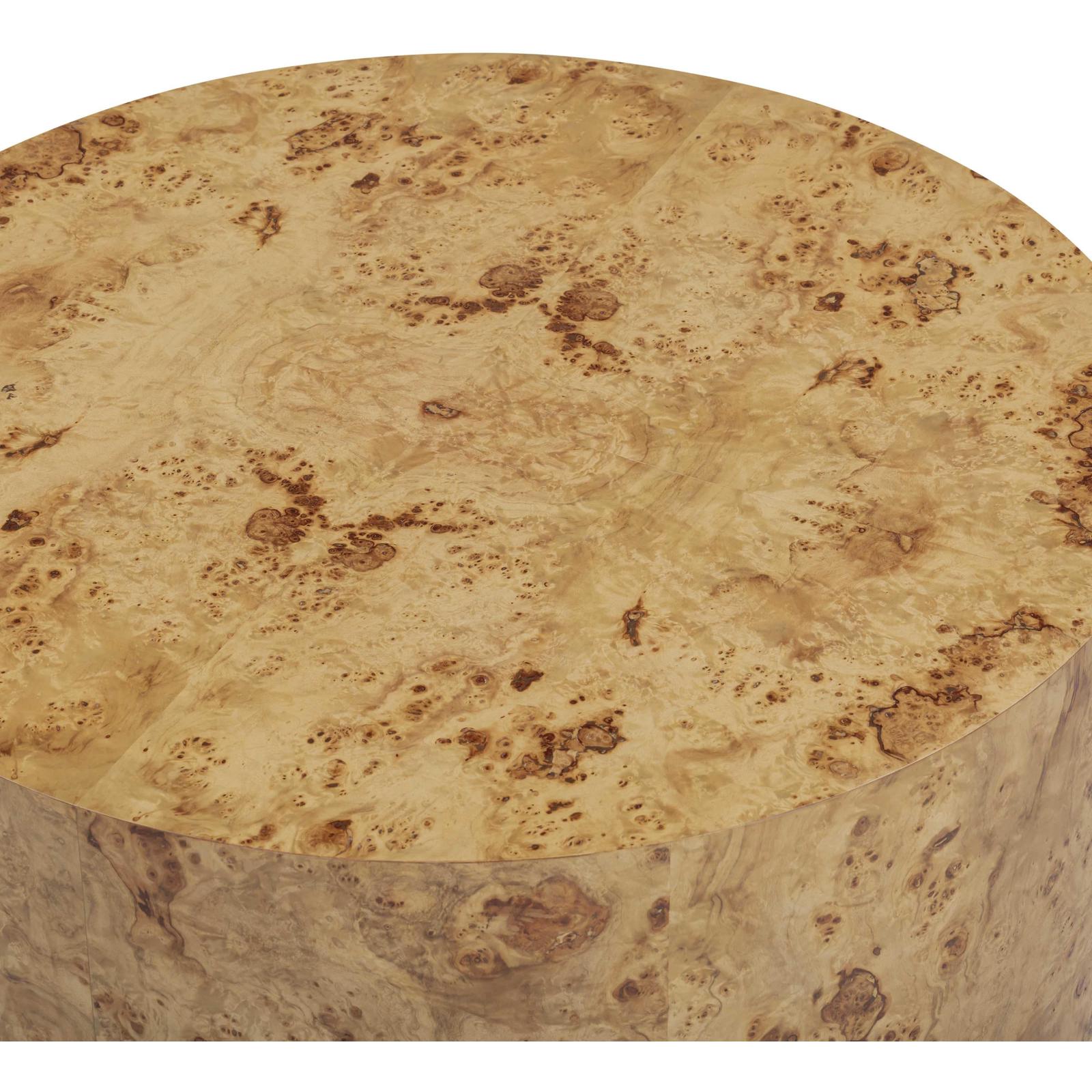 TOV Furniture Fig Natural Burl Drum Round Coffee Table