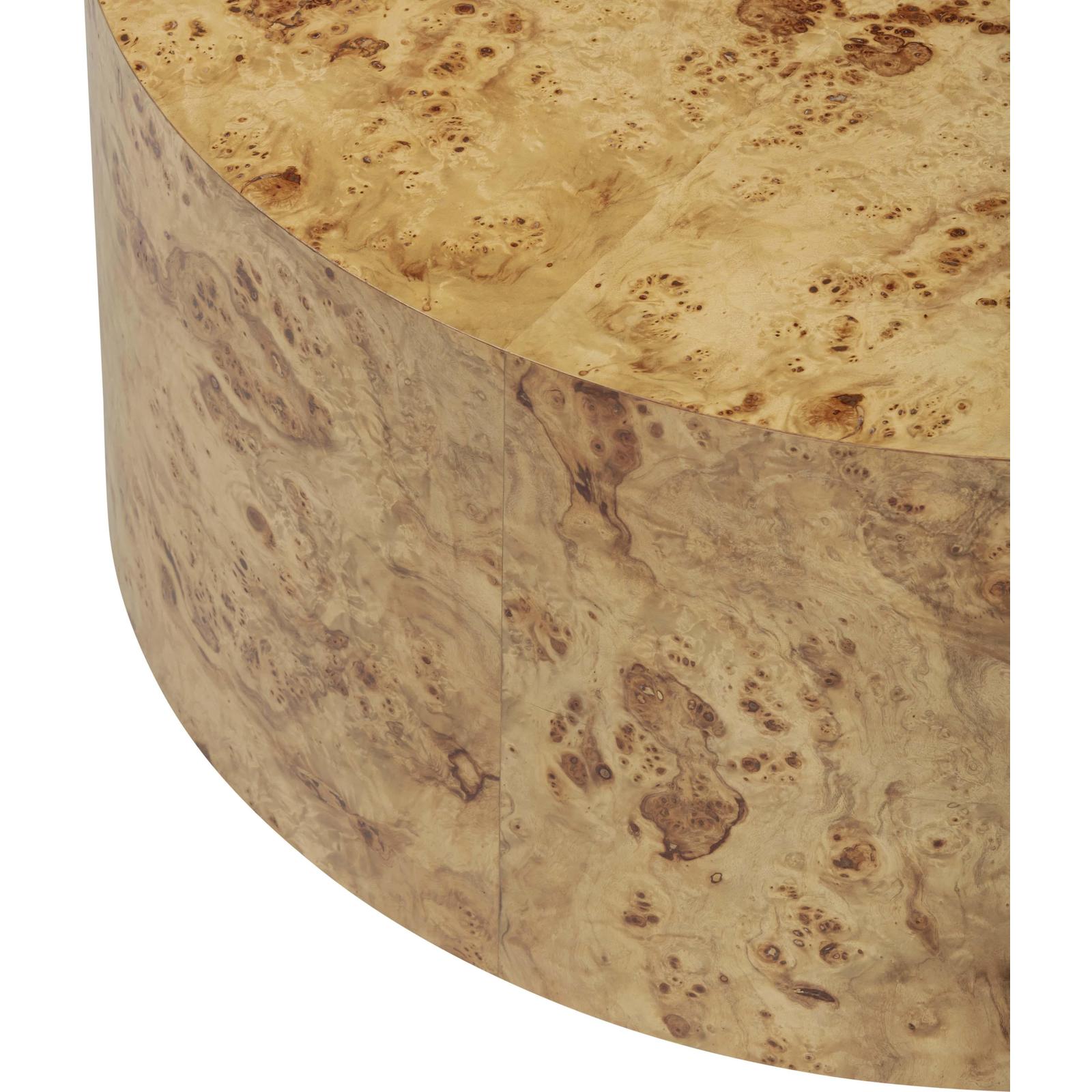 TOV Furniture Fig Natural Burl Drum Round Coffee Table