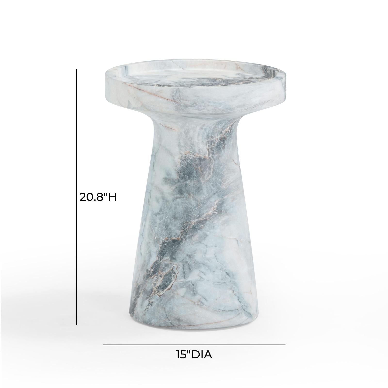 TOV Furniture Zara Faux Aegean Marble Indoor/Outdoor Side Table