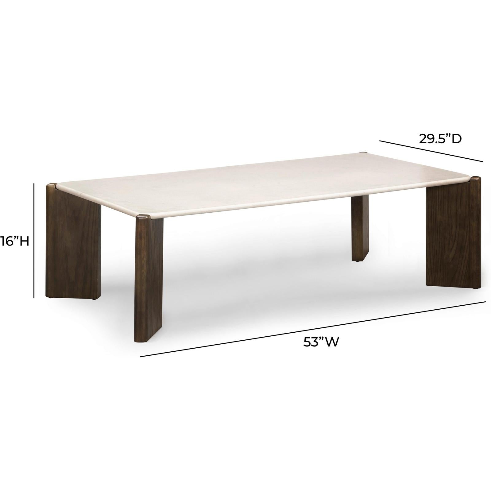 TOV Furniture Restis Cream Quartz Coffee Table