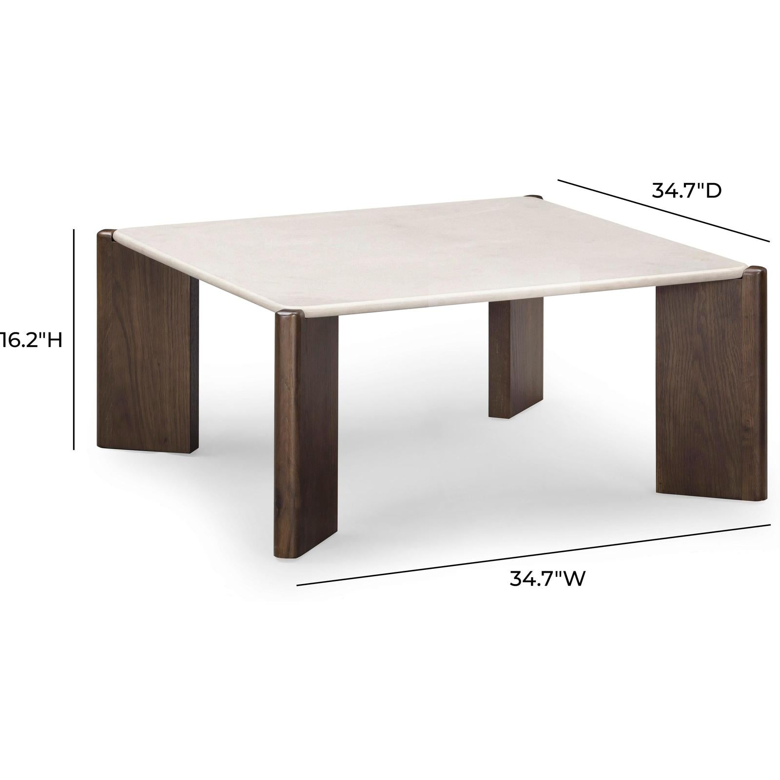 TOV Furniture Restis Cream Quartz Coffee Table