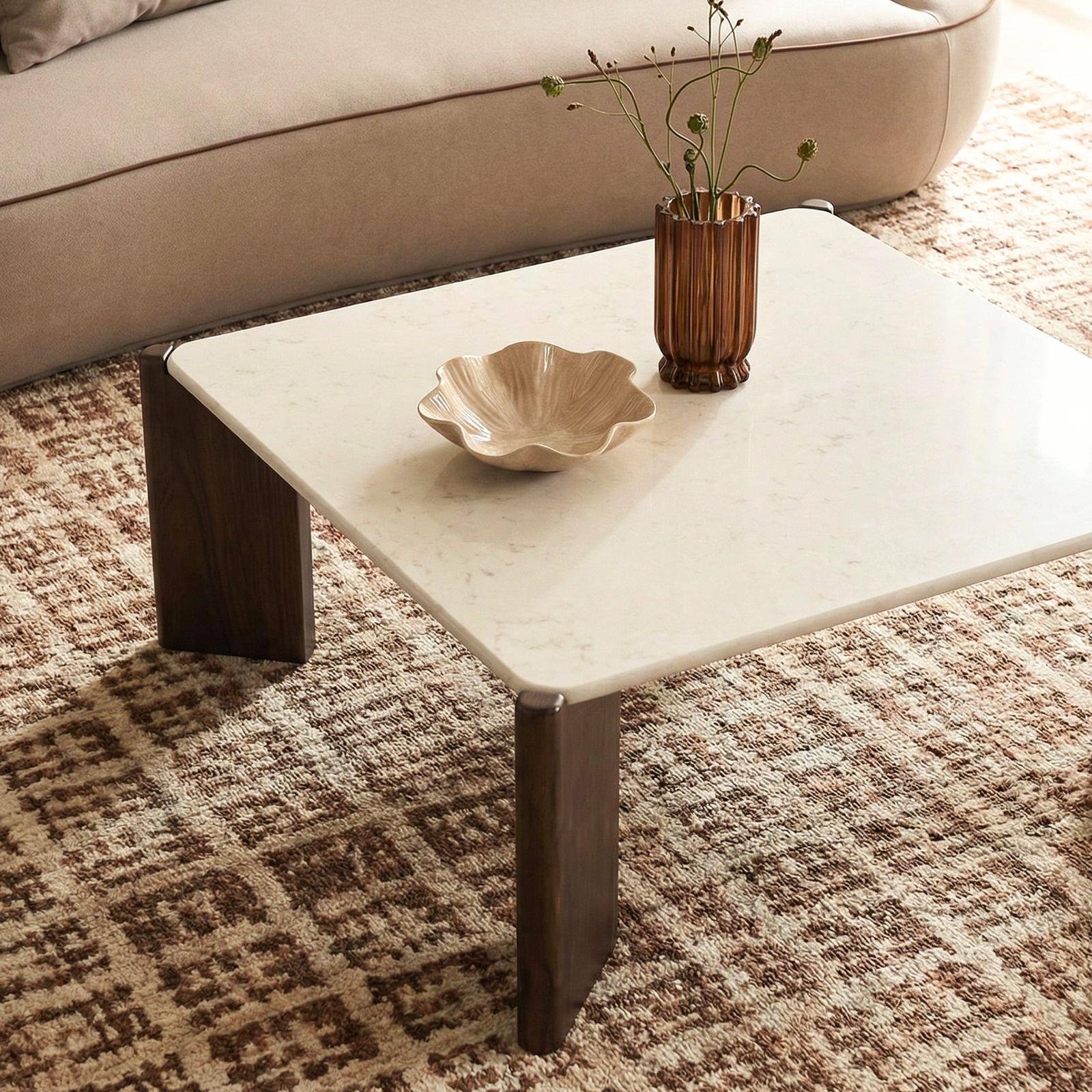 TOV Furniture Restis Cream Quartz Coffee Table