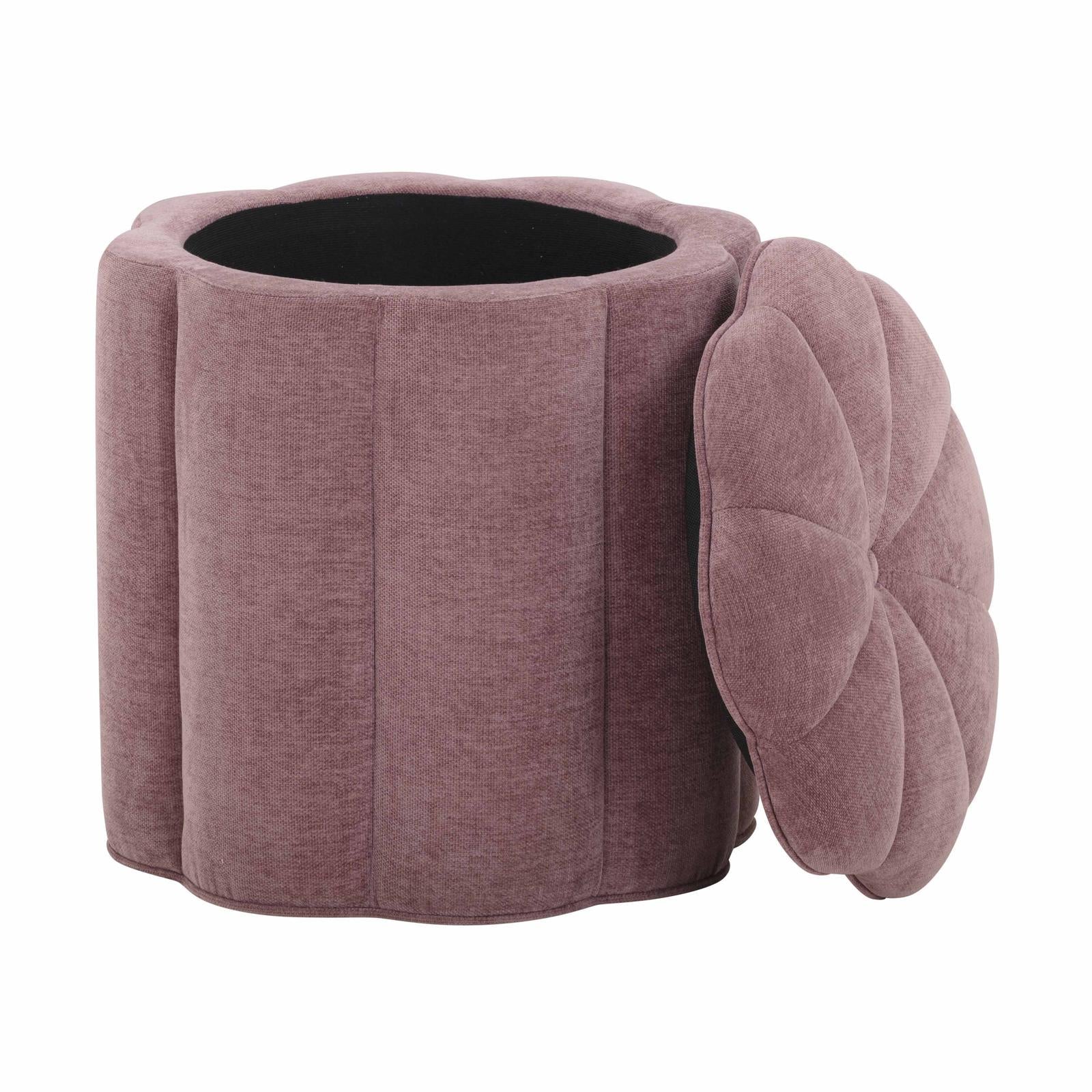 TOV Furniture Fleur Textured Performance Velvet Storage Ottoman
