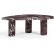 TOV Furniture Libby Faux Red Levanto Marble Indoor/Outdoor Coffee Table 