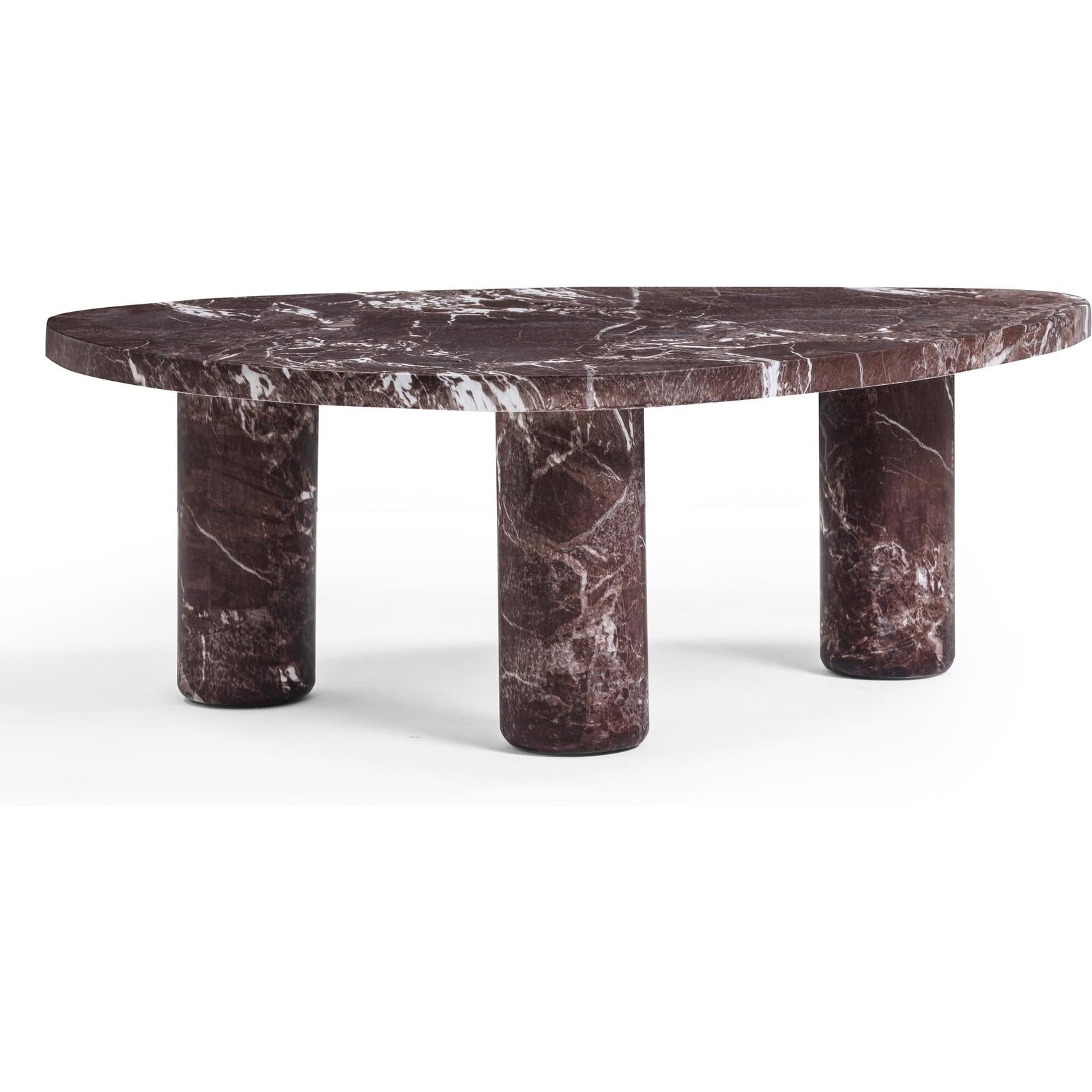 TOV Furniture Libby Faux Red Levanto Marble Indoor/Outdoor Coffee Table 