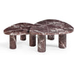 TOV Furniture Libby 2-Piece Faux Red Levanto Marble Indoor/Outdoor Nesting Coffee Table Set