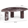 TOV Furniture Libby Faux Red Levanto Marble Indoor/Outdoor Coffee Table 