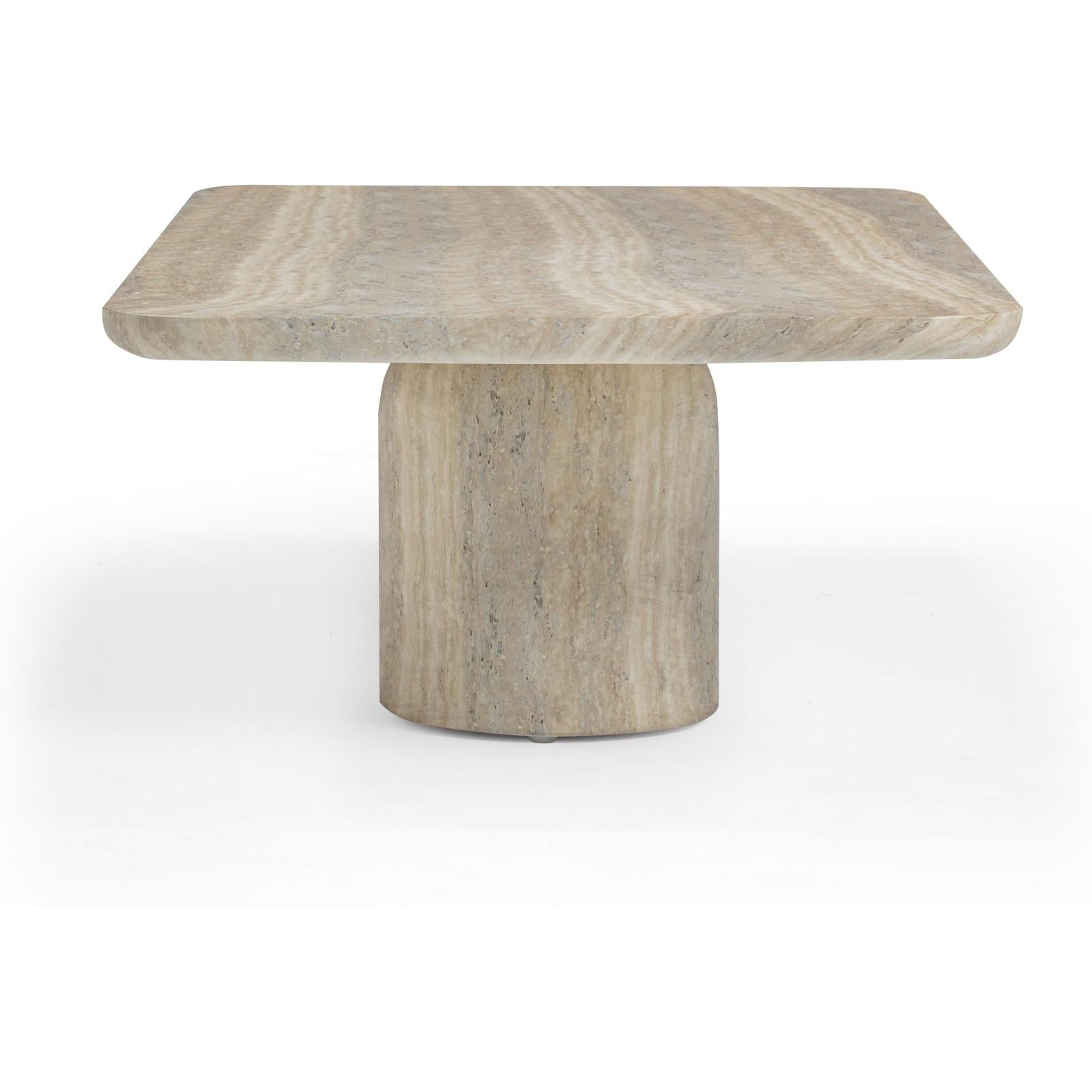 TOV Furniture Tyche Faux Travertine Indoor/Outdoor Concrete Rectangular Coffee Table