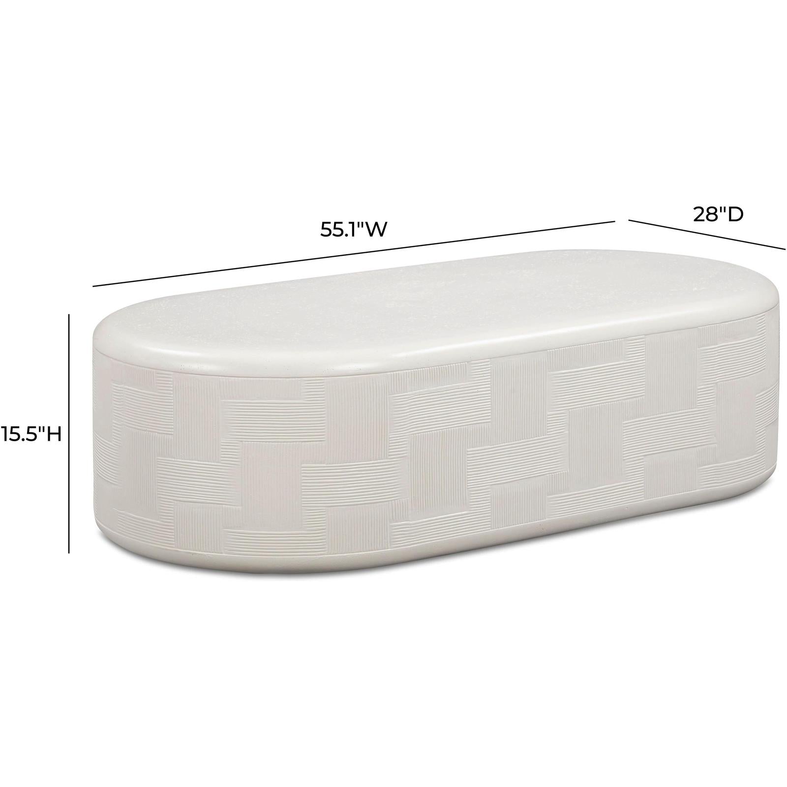 TOV Furniture Suraya Indoor/Outdoor Concrete Rounded Coffee Table