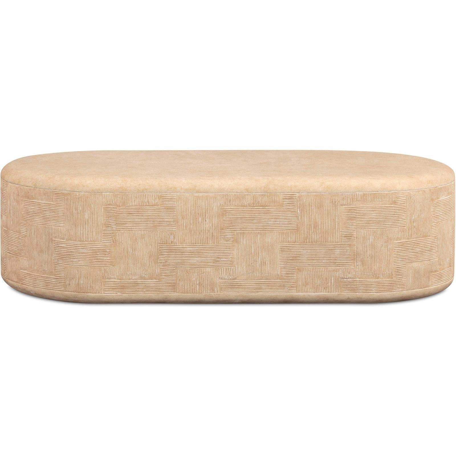 TOV Furniture Suraya Indoor/Outdoor Concrete Rounded Coffee Table