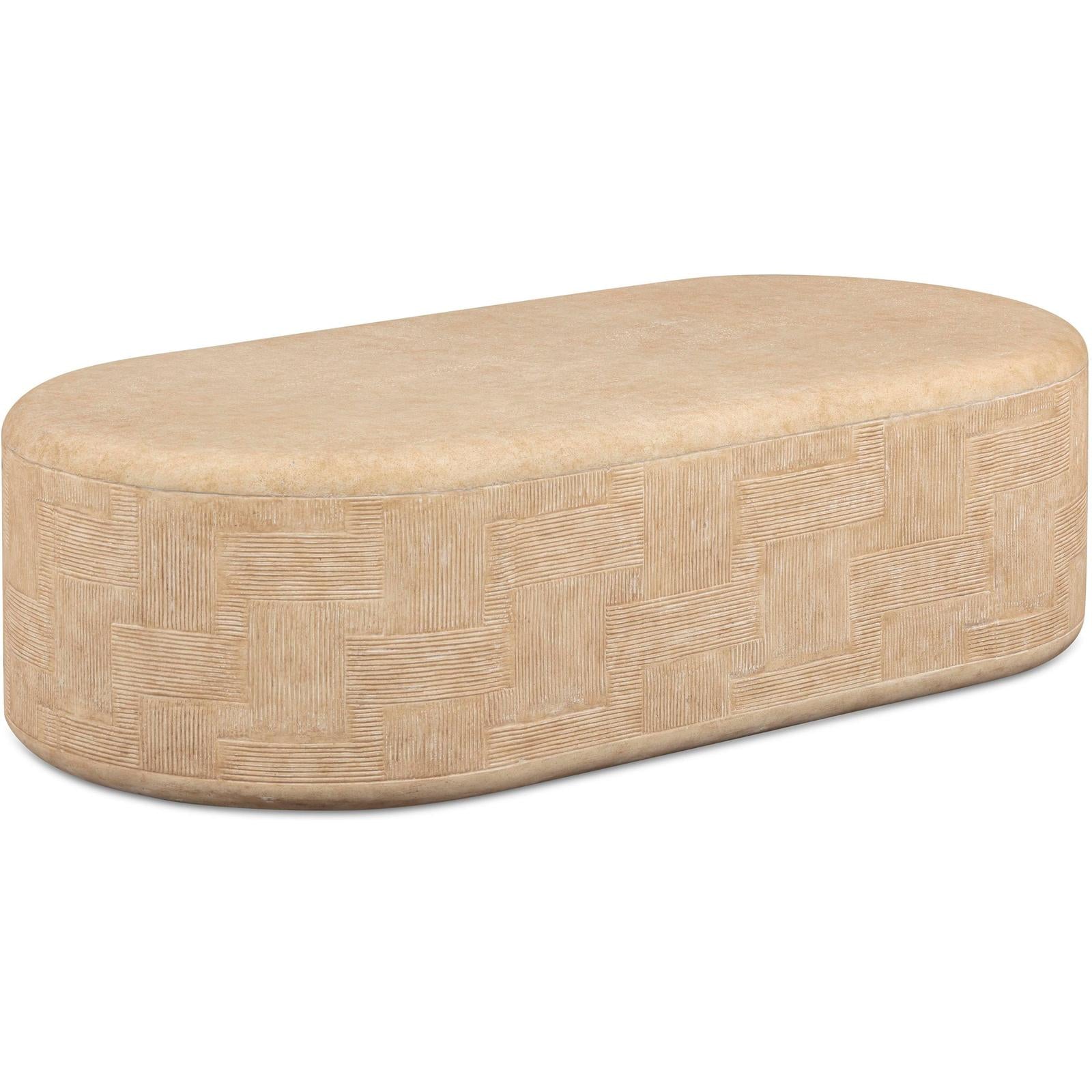 TOV Furniture Suraya Indoor/Outdoor Concrete Rounded Coffee Table