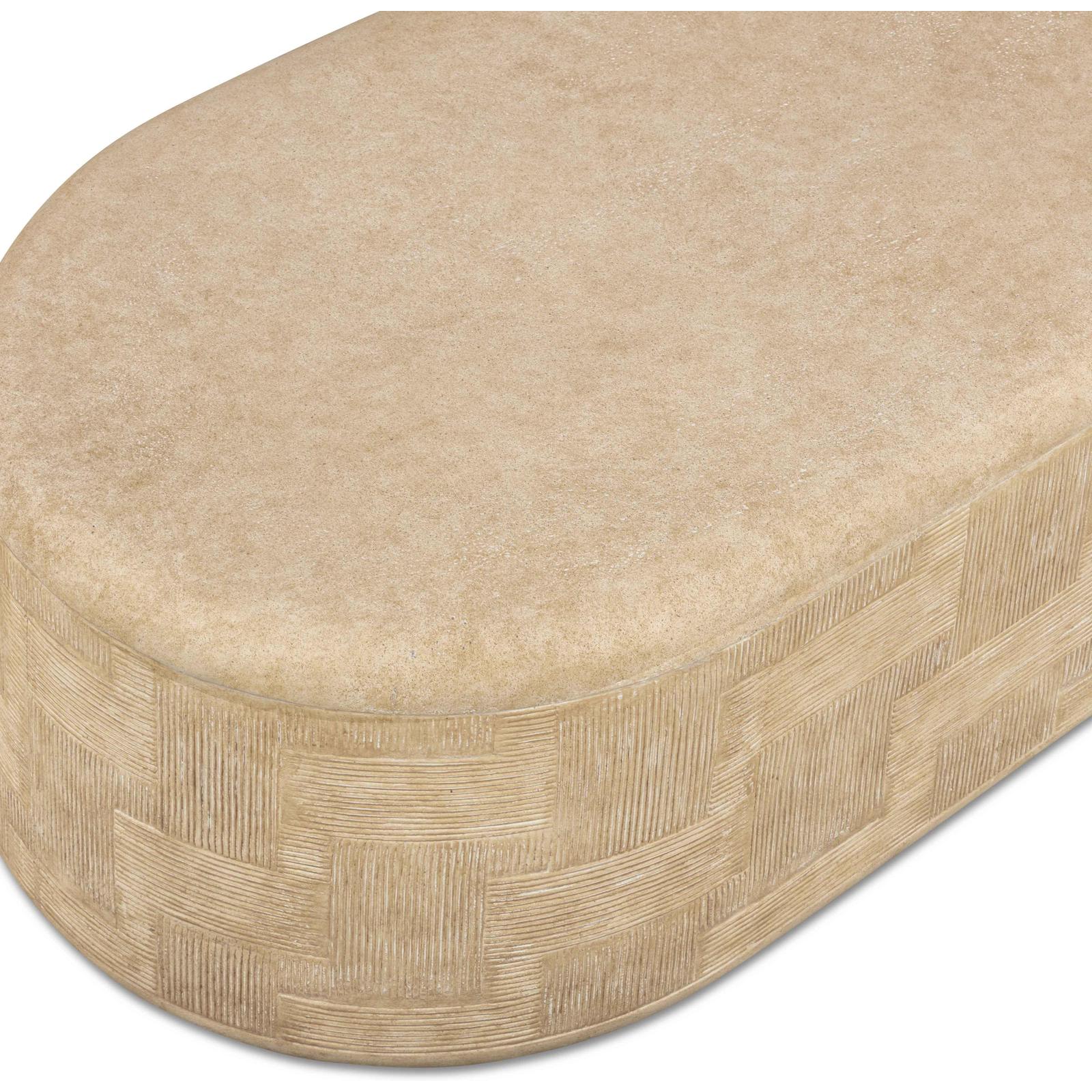 TOV Furniture Suraya Indoor/Outdoor Concrete Rounded Coffee Table