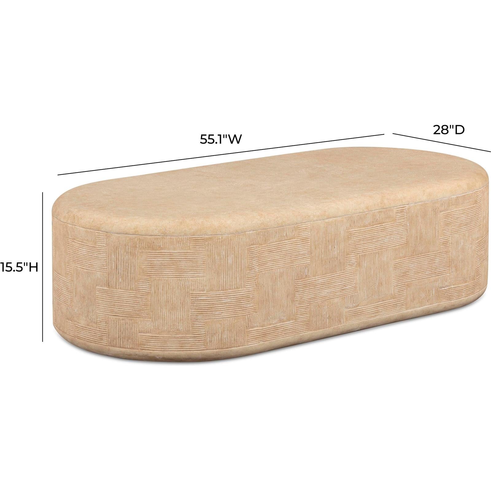 TOV Furniture Suraya Indoor/Outdoor Concrete Rounded Coffee Table