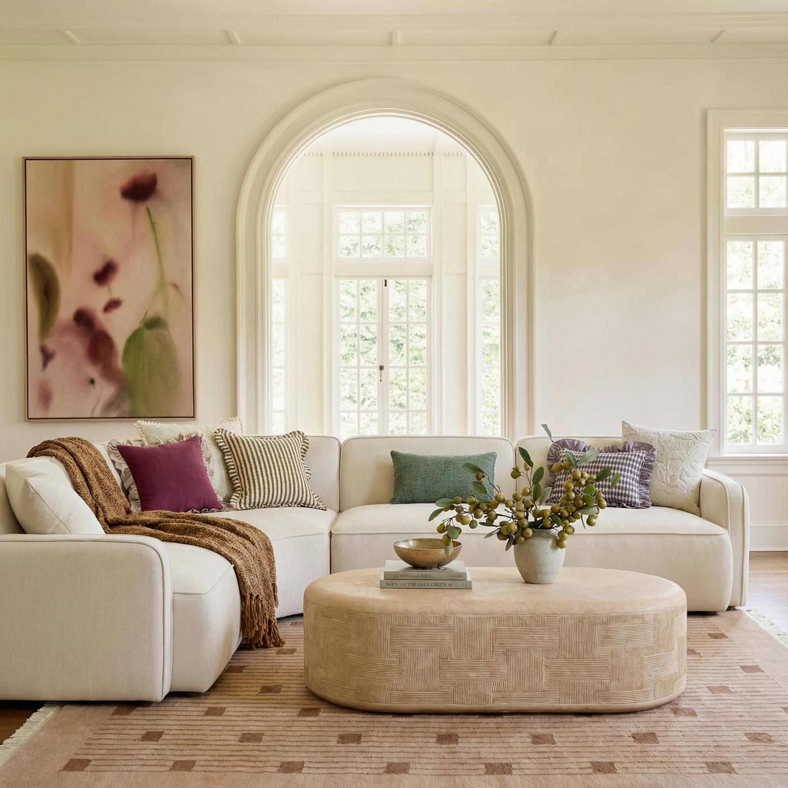 TOV Furniture Suraya Indoor/Outdoor Concrete Rounded Coffee Table