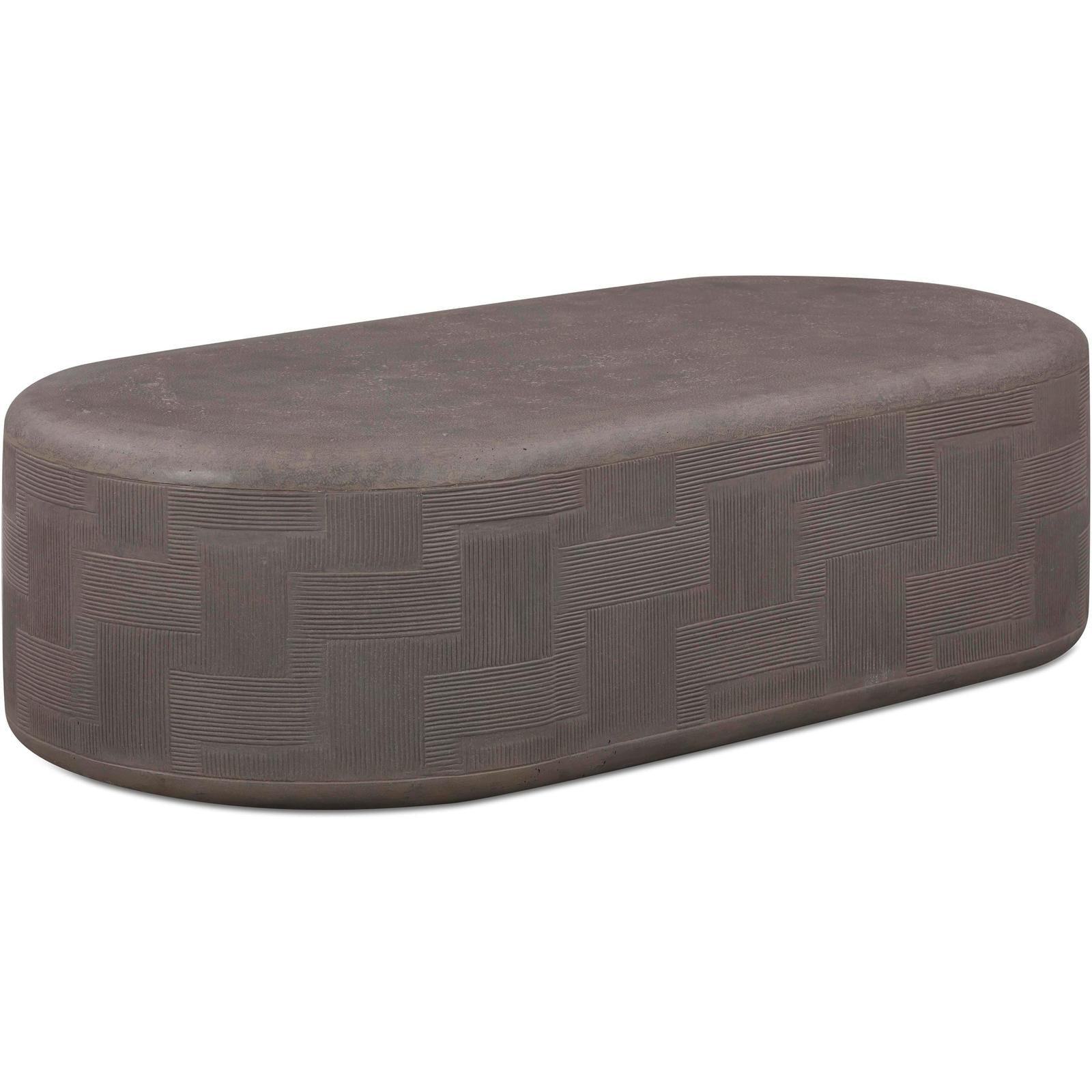 TOV Furniture Suraya Indoor/Outdoor Concrete Rounded Coffee Table