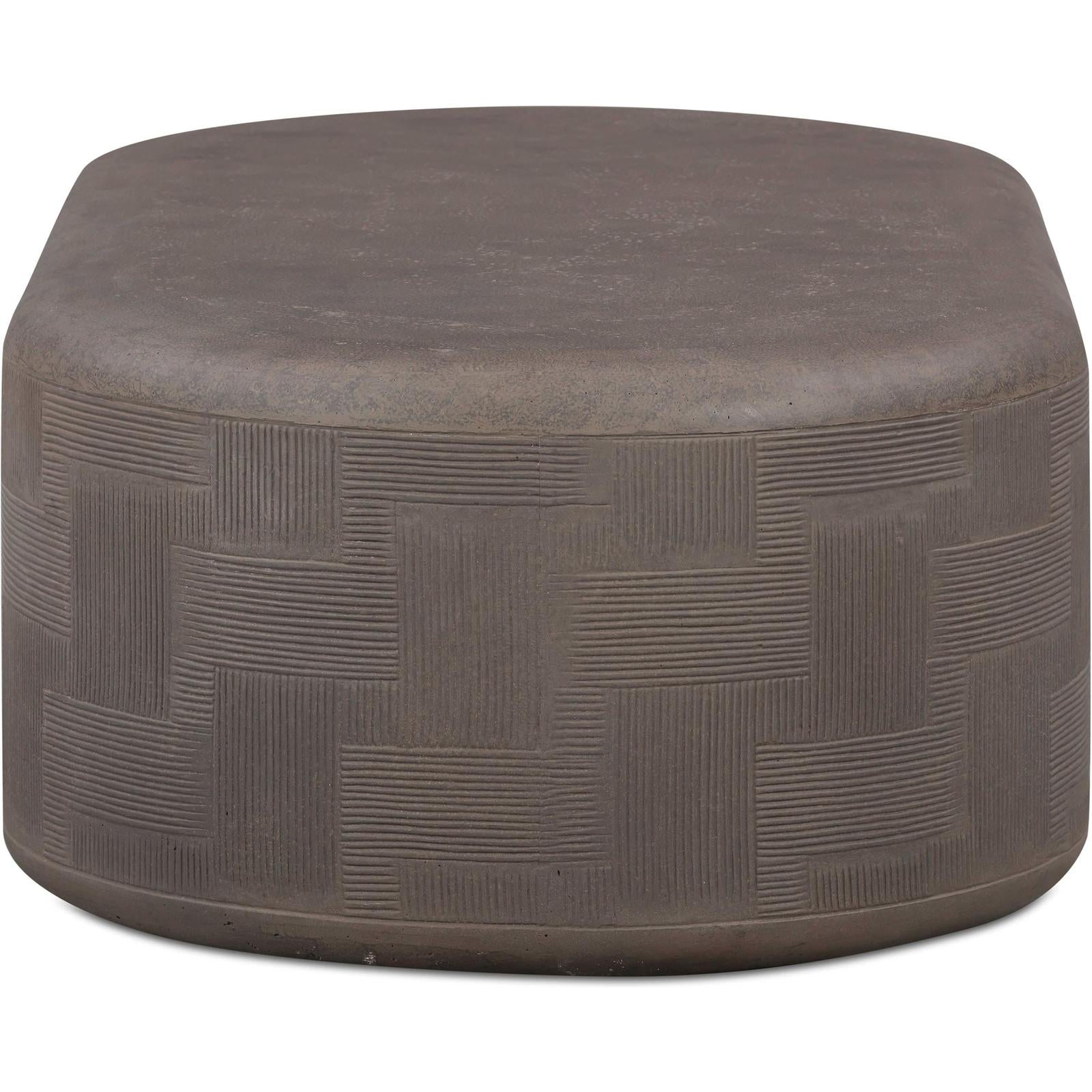 TOV Furniture Suraya Indoor/Outdoor Concrete Rounded Coffee Table
