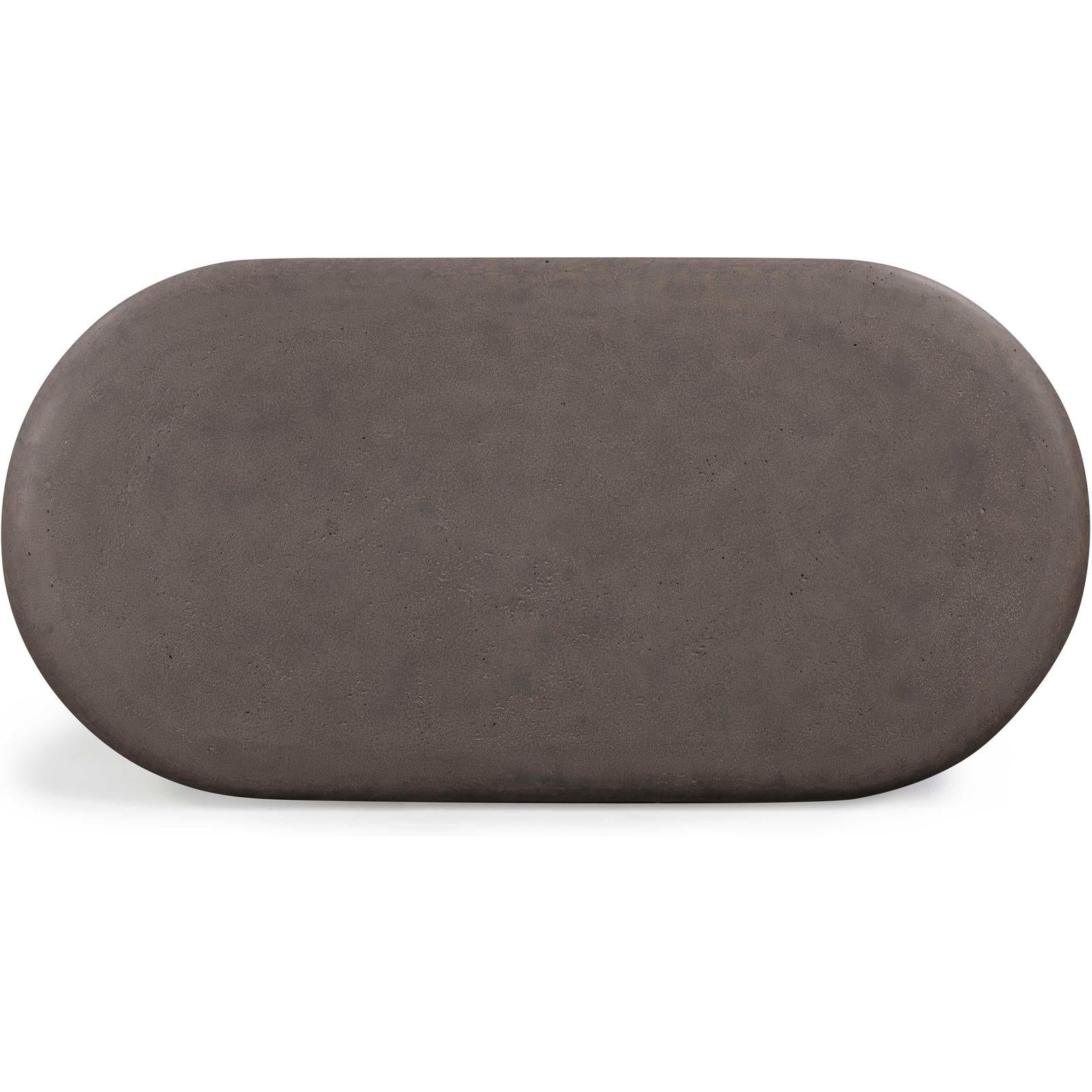 TOV Furniture Suraya Indoor/Outdoor Concrete Rounded Coffee Table