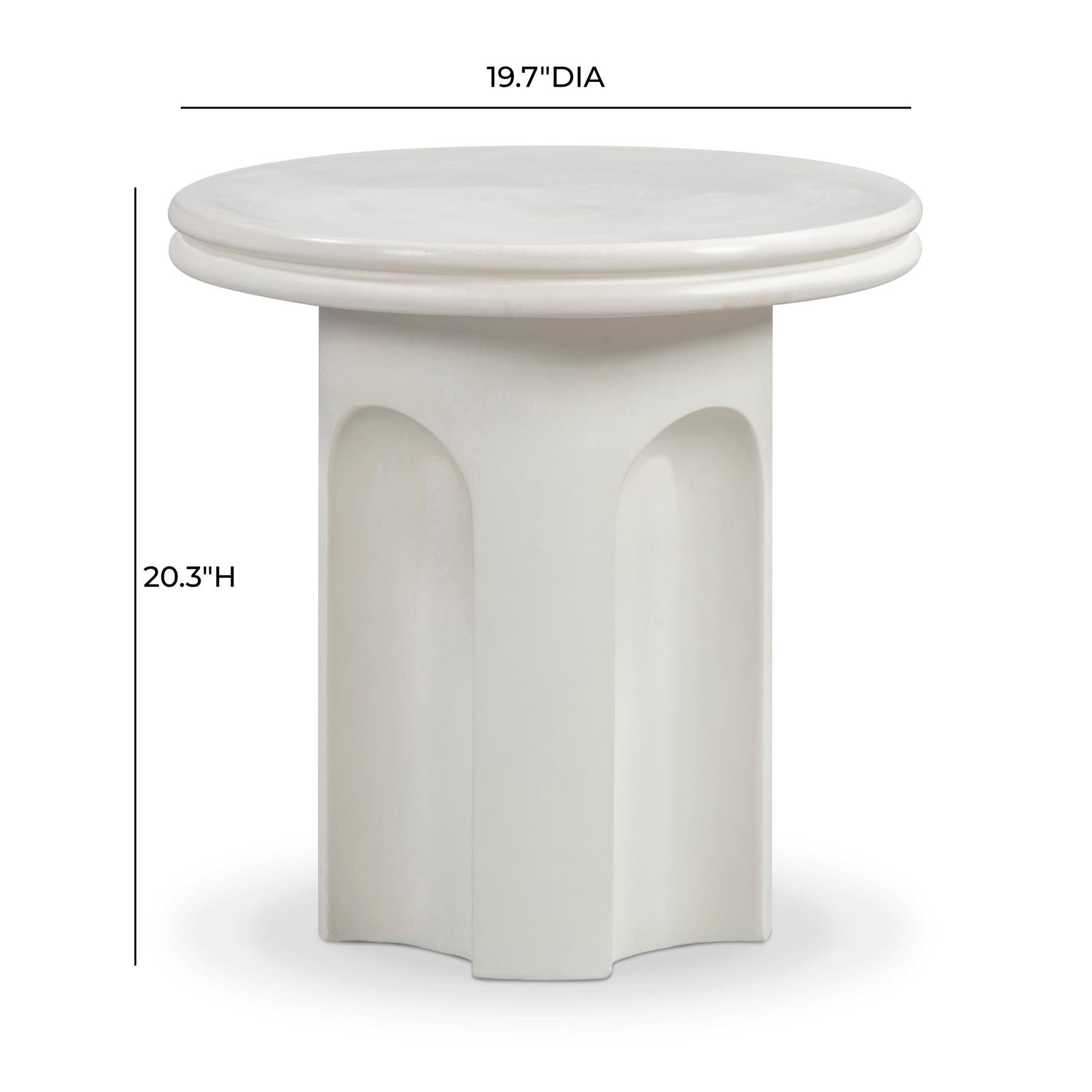 TOV Furniture Cassandra Ivory Indoor/Outdoor Concrete Side Table