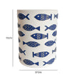 TOV Furniture Tempest Indoor/Outdoor Ceramic Table in Blue Fish