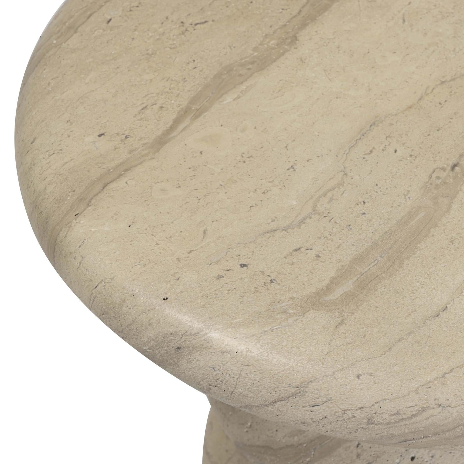 TOV Furniture Hyre Faux Travertine Indoor/Outdoor Concrete Side Table