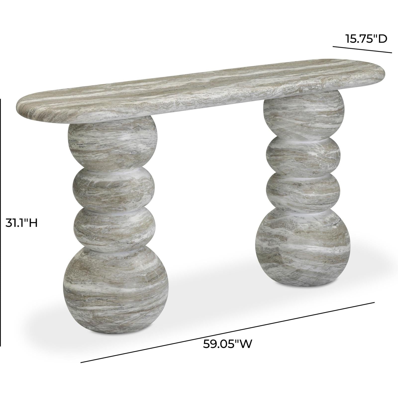 TOV Furniture Hyre Faux Stone Indoor/Outdoor Concrete Console Table