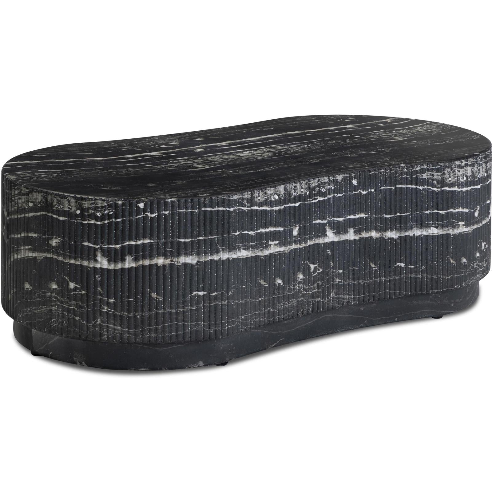 TOV Furniture Hades Black Faux Marble Indoor/Outdoor Concrete Coffee Table