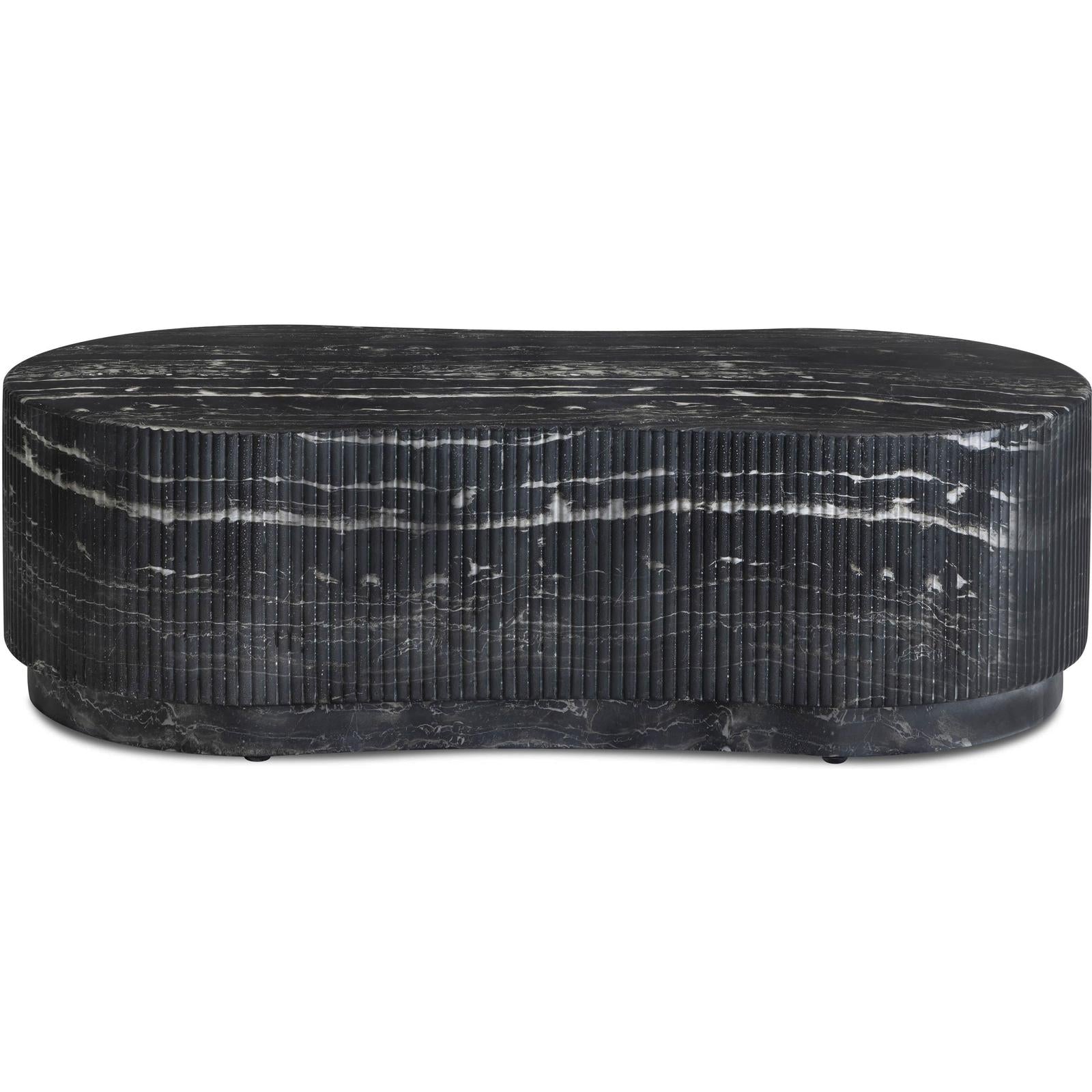 TOV Furniture Hades Black Faux Marble Indoor/Outdoor Concrete Coffee Table