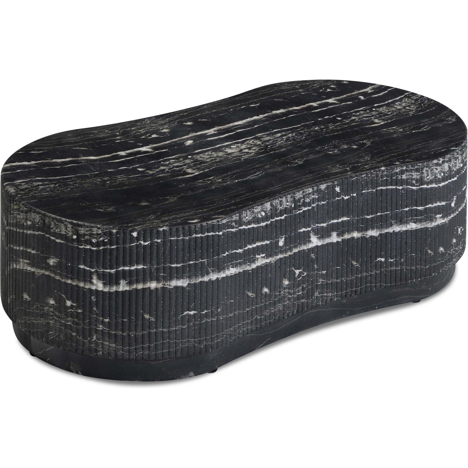 TOV Furniture Hades Black Faux Marble Indoor/Outdoor Concrete Coffee Table