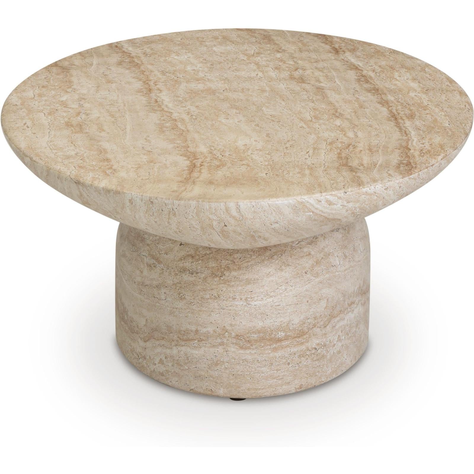 TOV Furniture Sonia Faux Travertine Indoor/Outdoor Concrete Coffee Table