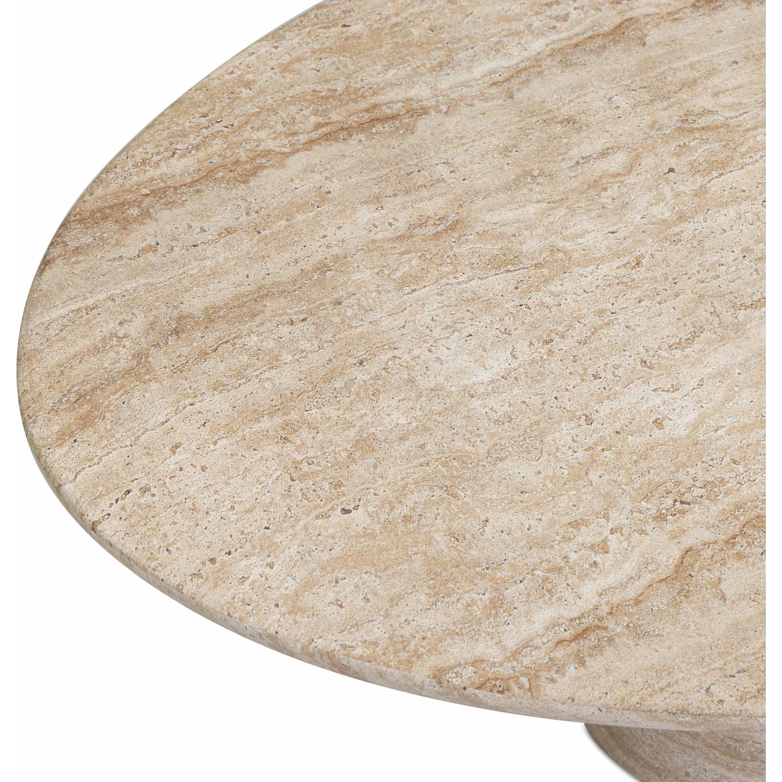 TOV Furniture Sonia Faux Travertine Indoor/Outdoor Concrete Coffee Table
