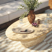 TOV Furniture Sonia Faux Travertine Indoor/Outdoor Concrete Coffee Table