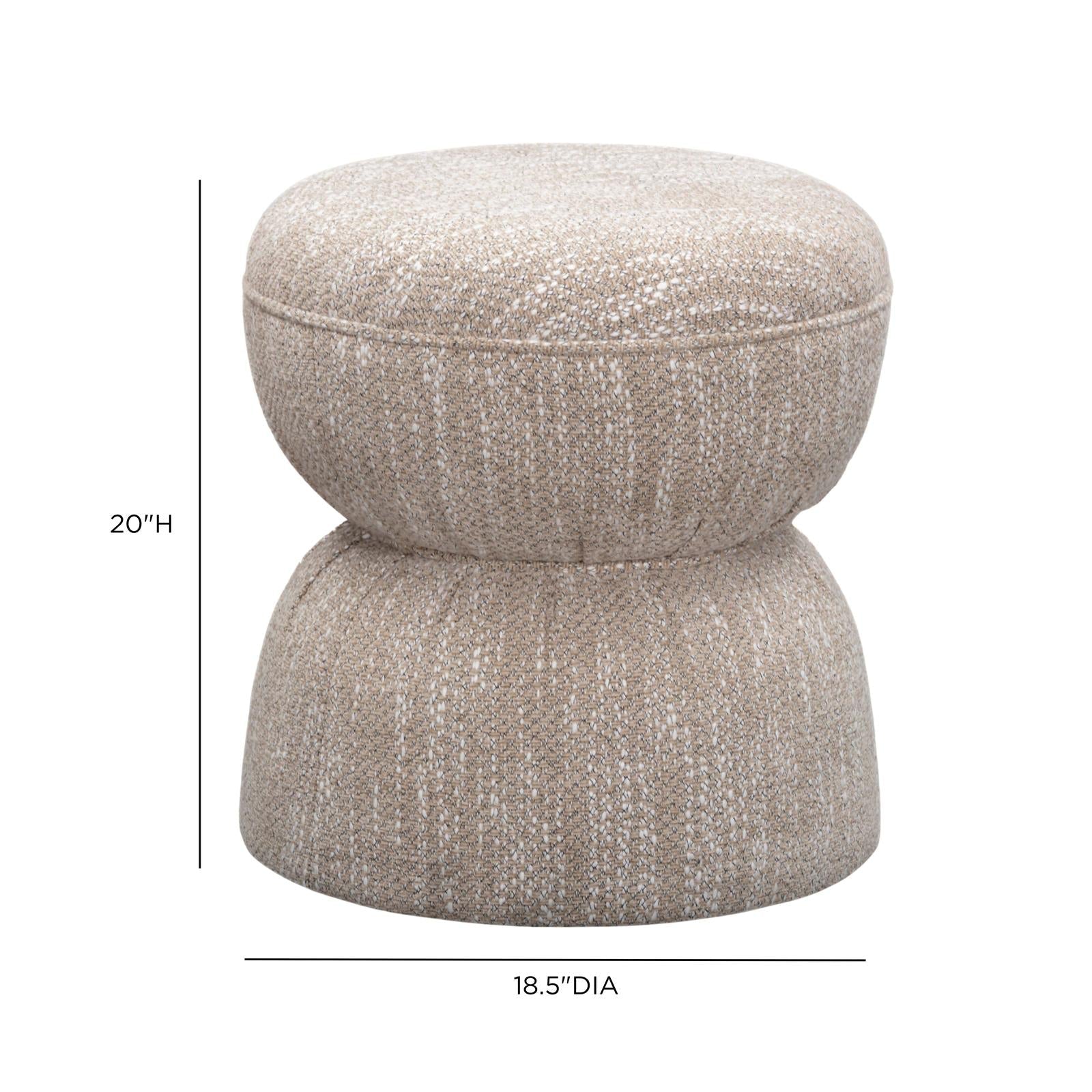 TOV Furniture Tomlin Ruched Performance Fabric Game Ottoman
