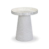 TOV Furniture Coast Pearl White Seashell Round Side Table