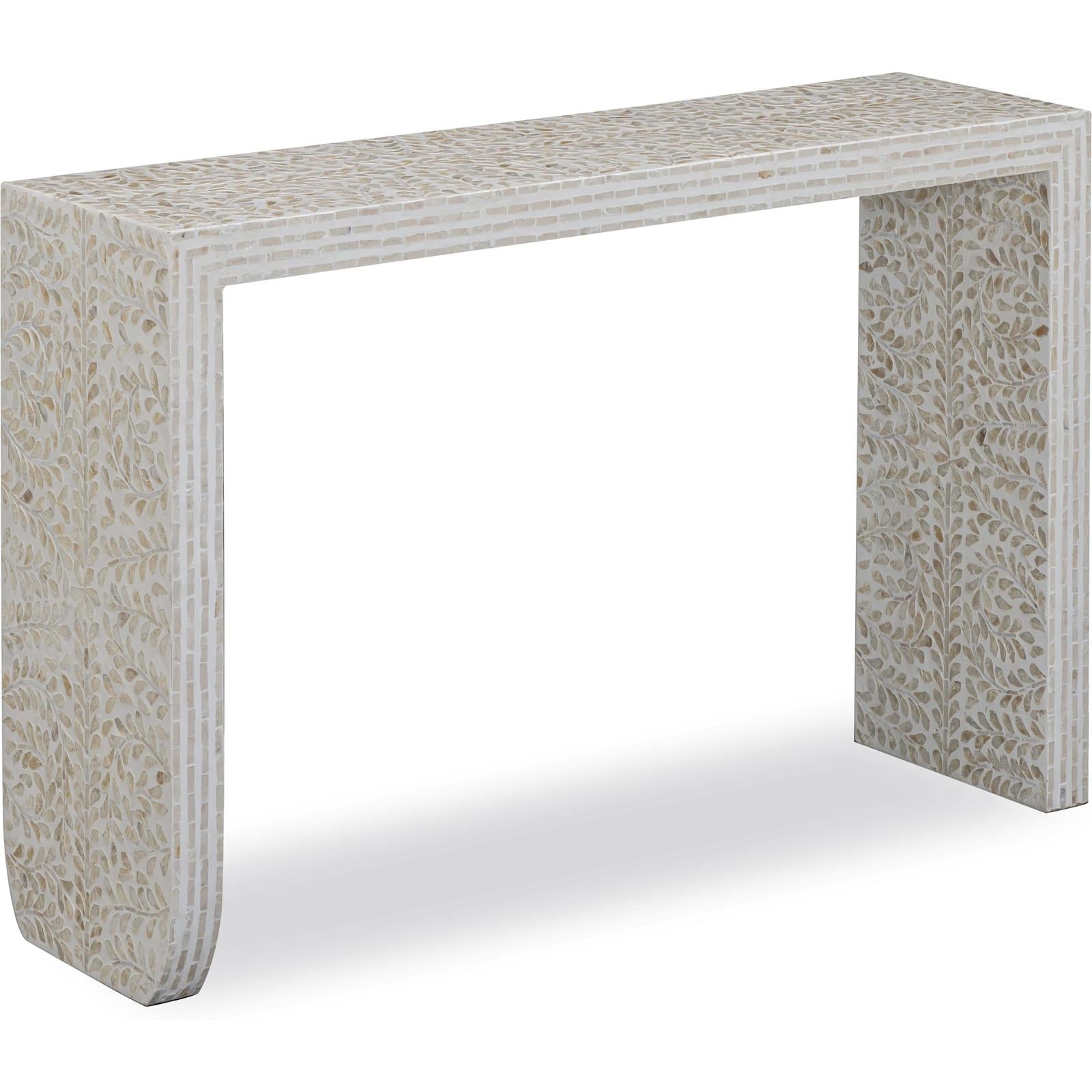 TOV Furniture Cyprus Cream Capiz Shell Console Table