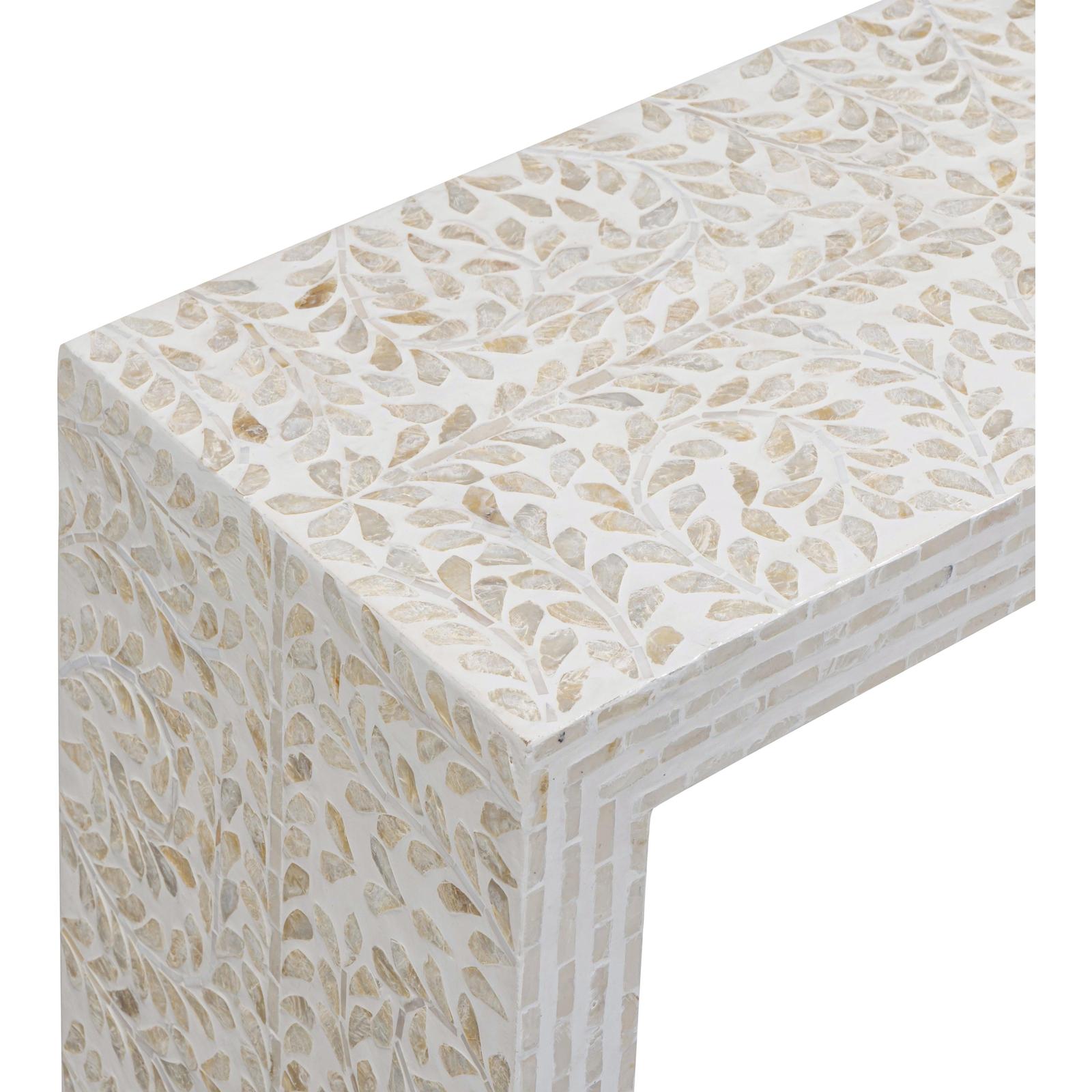 TOV Furniture Cyprus Cream Capiz Shell Console Table