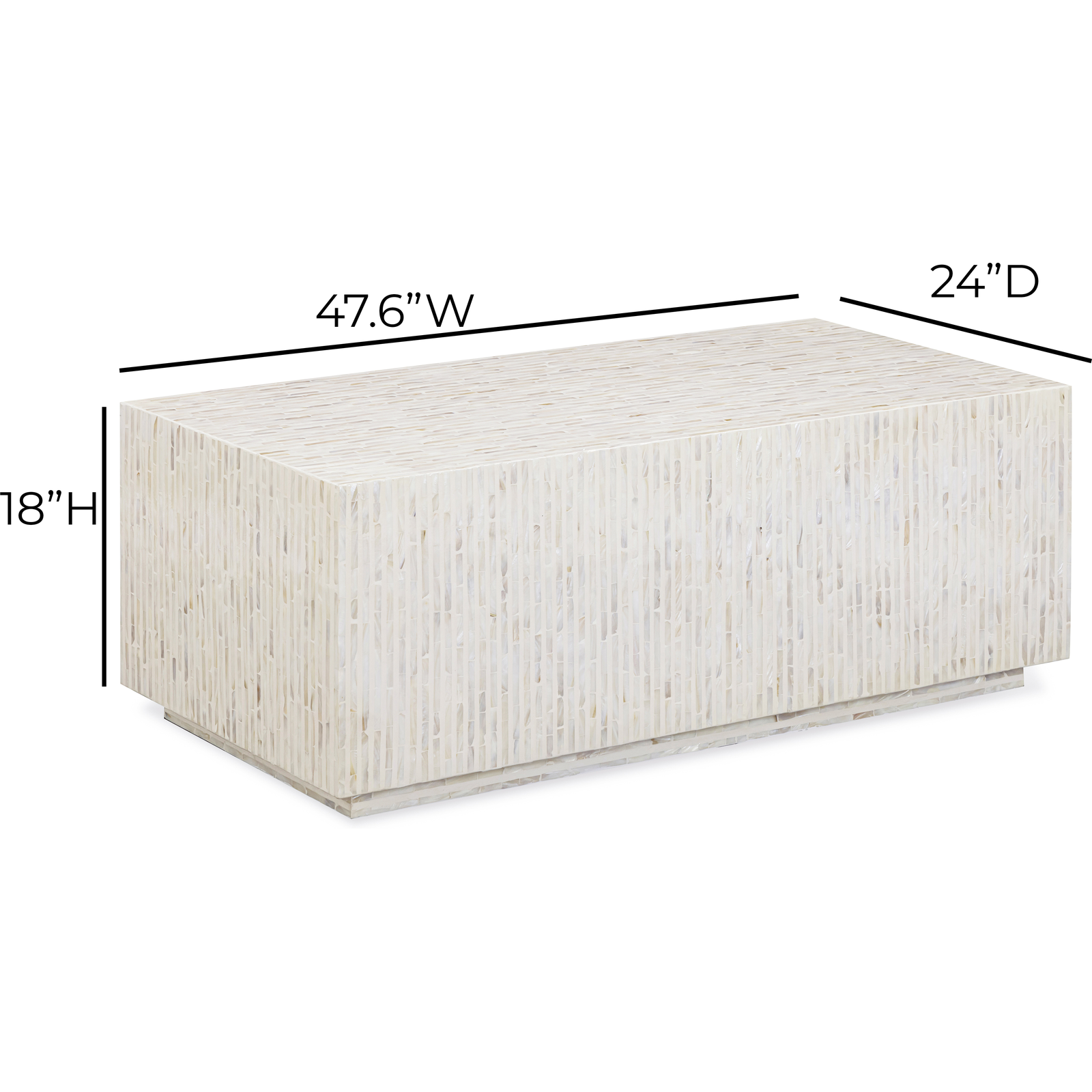 TOV Furniture Earl Shell Rectangular Coffee Table