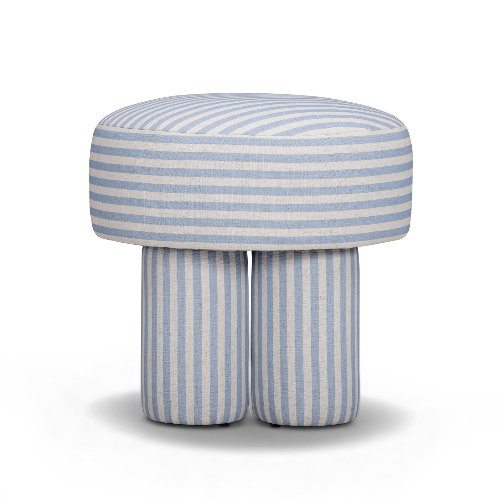 TOV Furniture Masha Striped Performance Linen Accent Stool