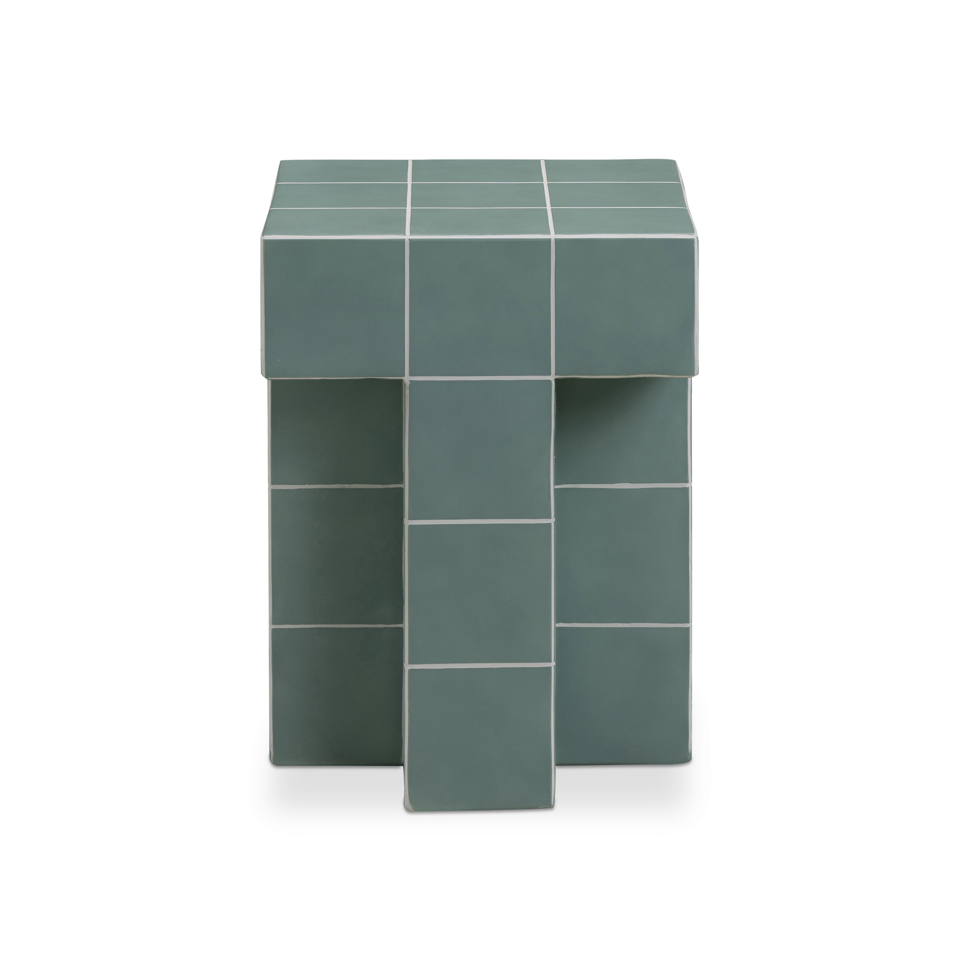 TOV Furniture Alma Tile Concrete Indoor/Outdoor Side Table