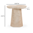 TOV Furniture Zaya Rose Faux Marble Indoor/Outdoor Concrete Side Table