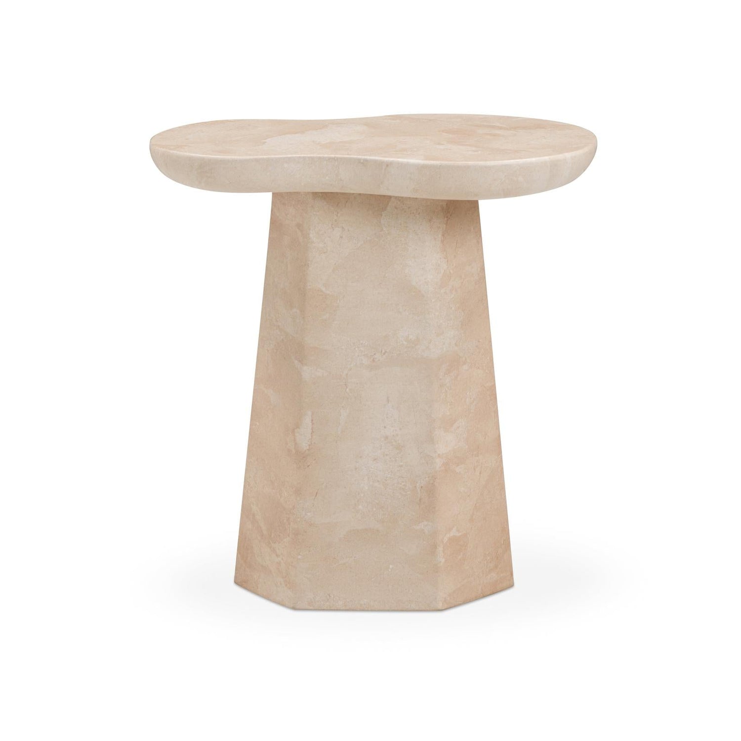 TOV Furniture Zaya Rose Faux Marble Indoor/Outdoor Concrete Side Table