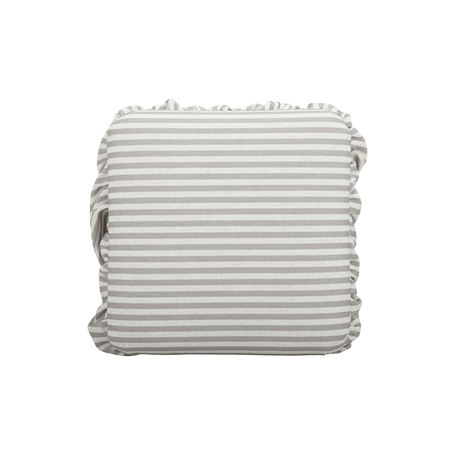 TOV Furniture Gertrude Striped Performance Linen Skirted Ottoman