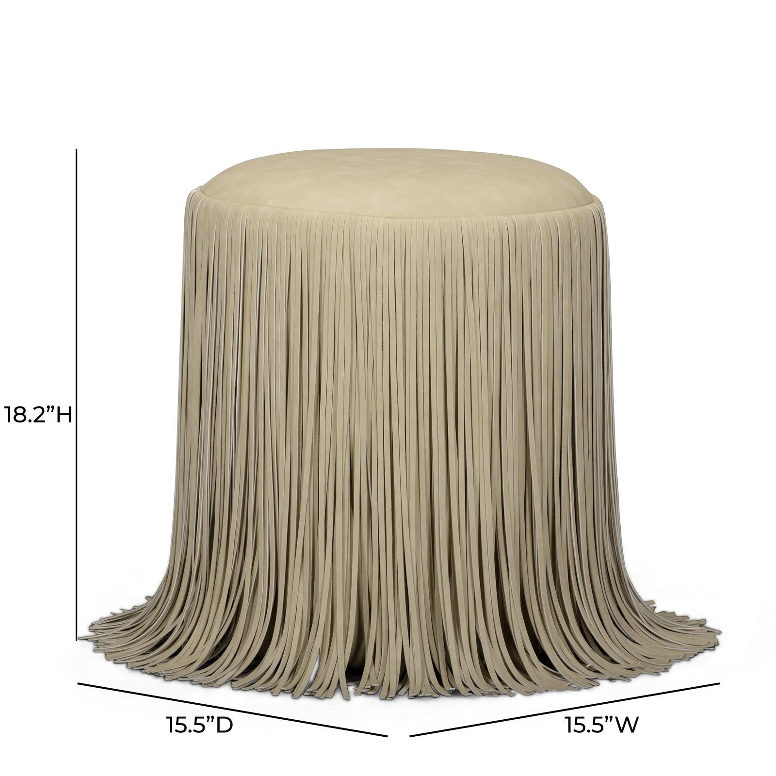 TOV Furniture Shag Me Performance Vegan Leather Ottoman