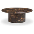 TOV Furniture Byron Dark Brown Faux Marble Indoor/Outdoor Concrete Round Coffee Table