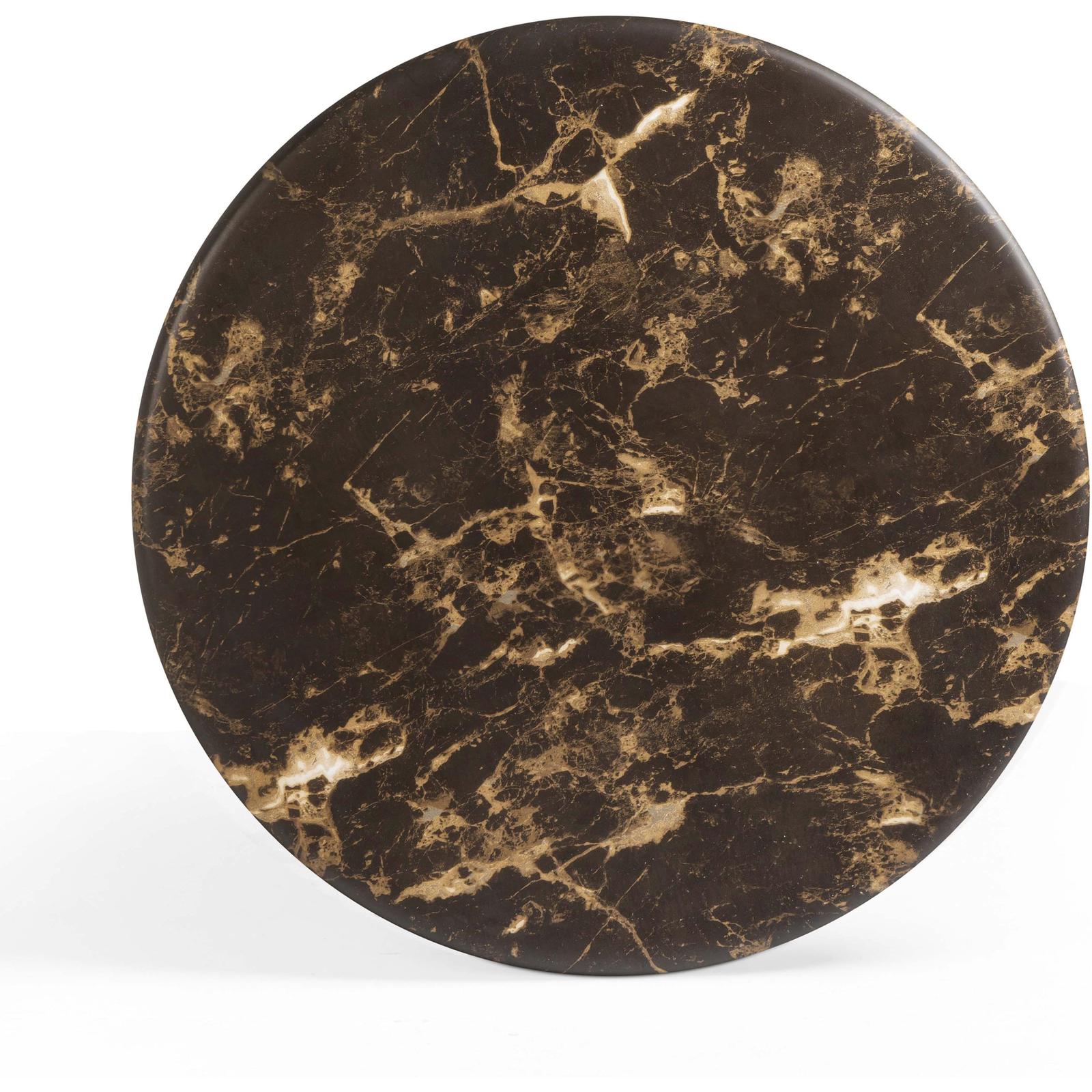 TOV Furniture Byron Dark Brown Faux Marble Indoor/Outdoor Concrete Round Coffee Table