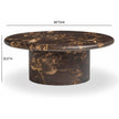 TOV Furniture Byron Dark Brown Faux Marble Indoor/Outdoor Concrete Round Coffee Table